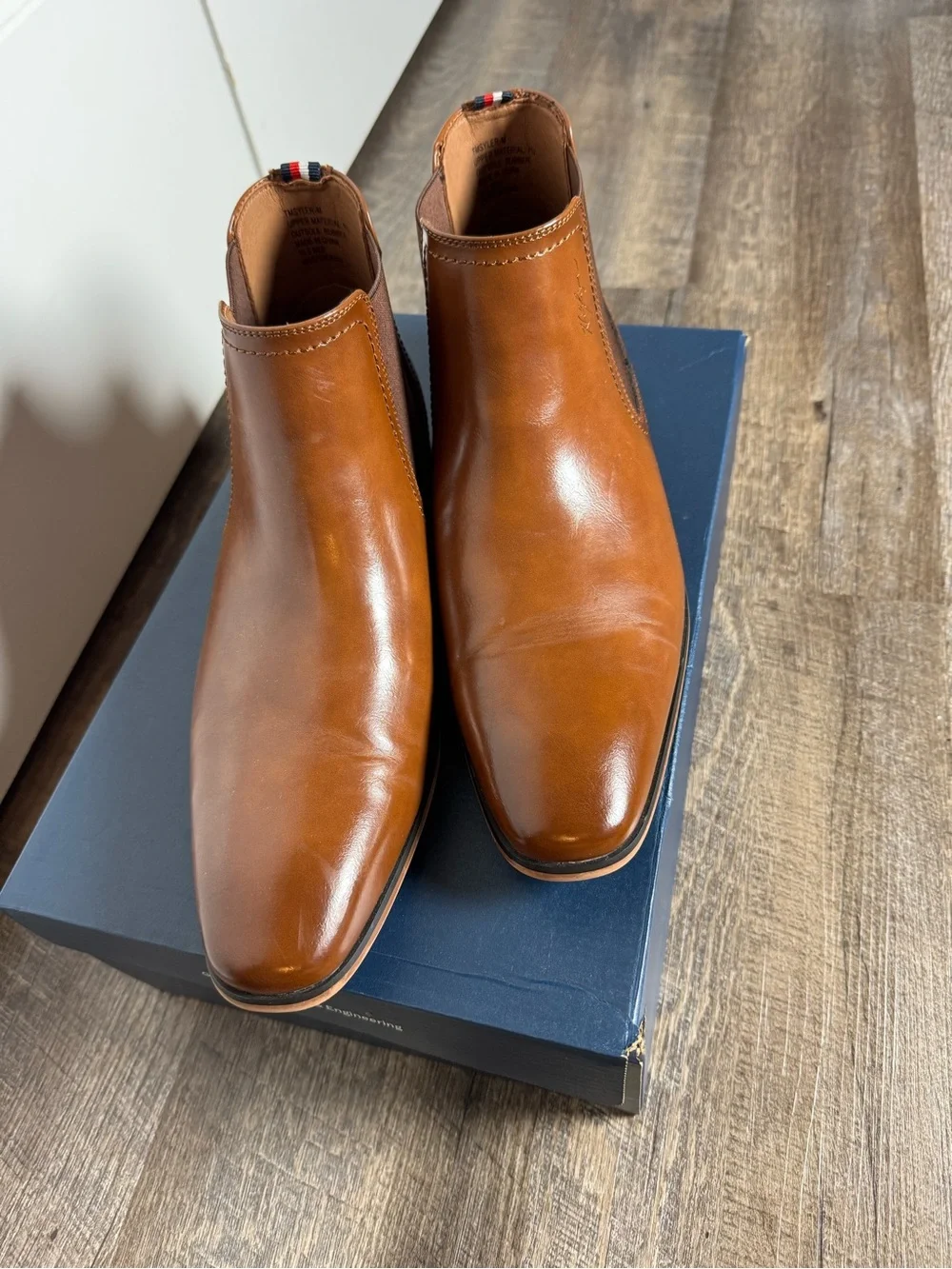Tommy Hilfiger Tyler Chelsea Boots Cognac Brown Leather Men’s 10.5